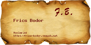 Frics Bodor névjegykártya
